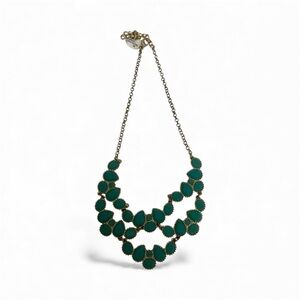 Elegant Turquoise and Gold Statement Necklace